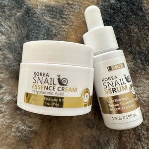 NEW Laikou Korea White Snail Essence Cream w Hyaluronic Acid & Snail Serum Duo